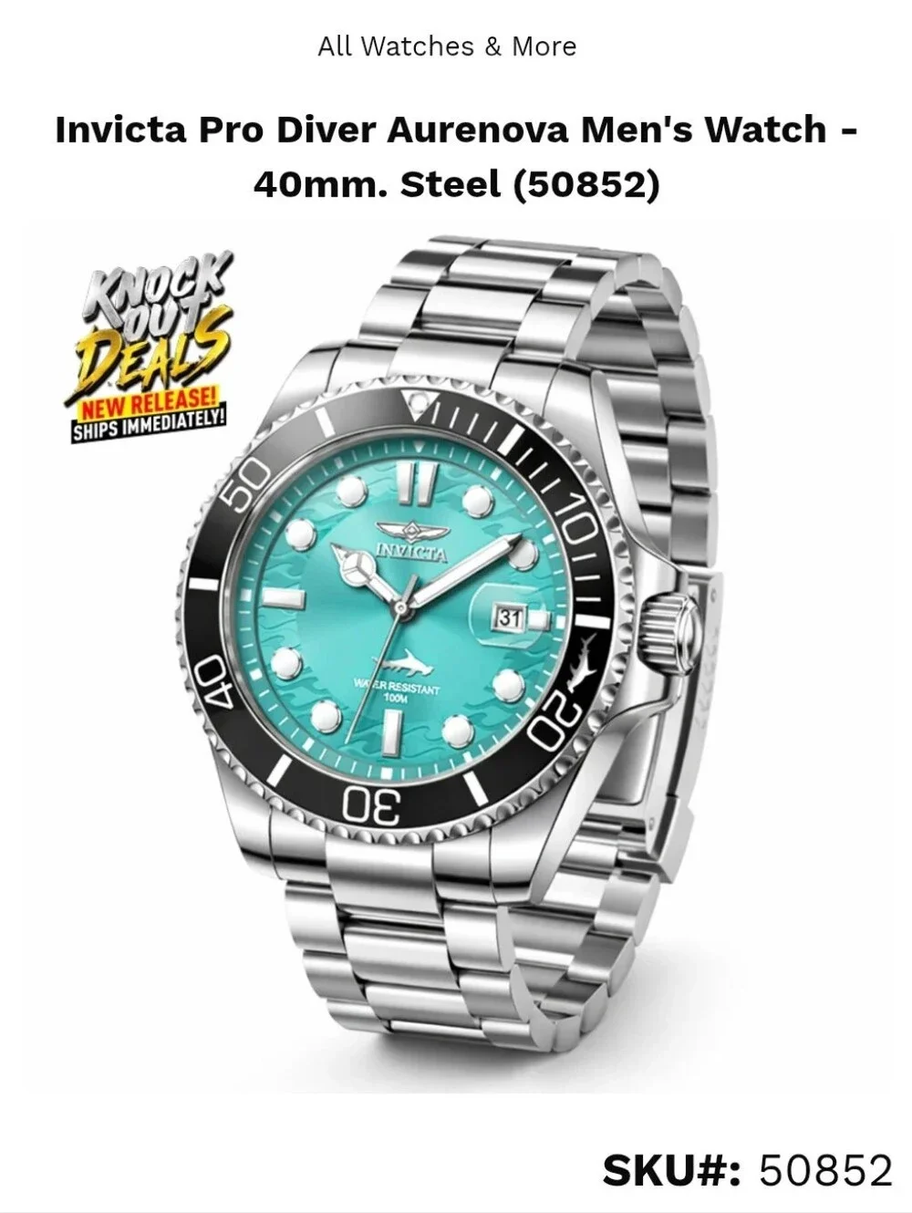 Invicta bold turquoise